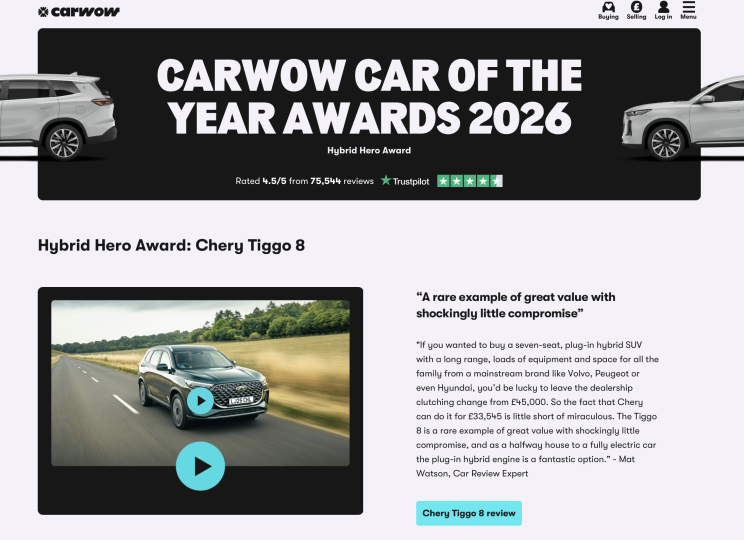 Chery - Carwow Award (2)